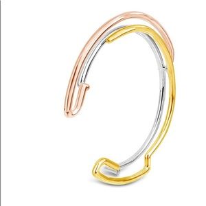 Glod Glistening Flare Cuff Bangle Sterling/18k GP